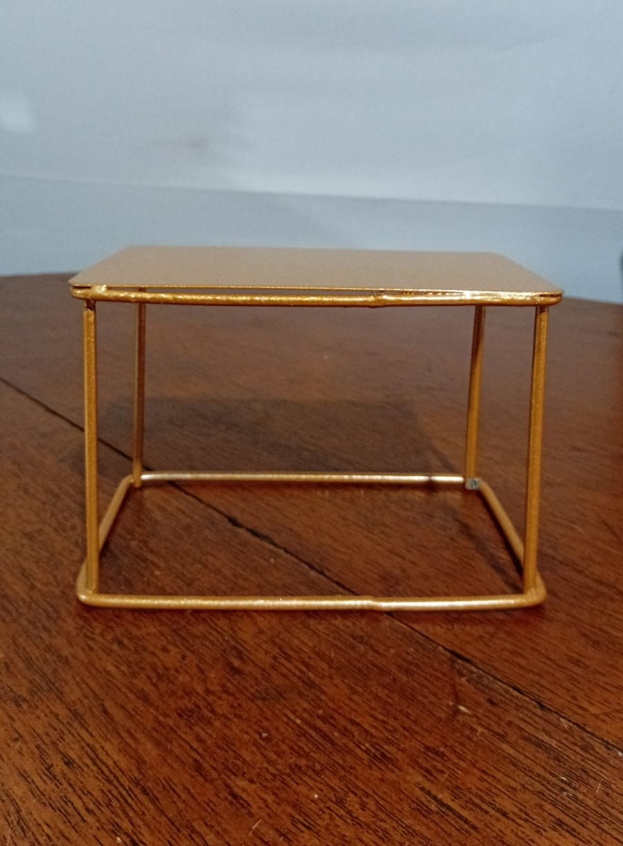 Bandeja Industrial Ret. Dourada 15X9,5Cm - Beck Decorações