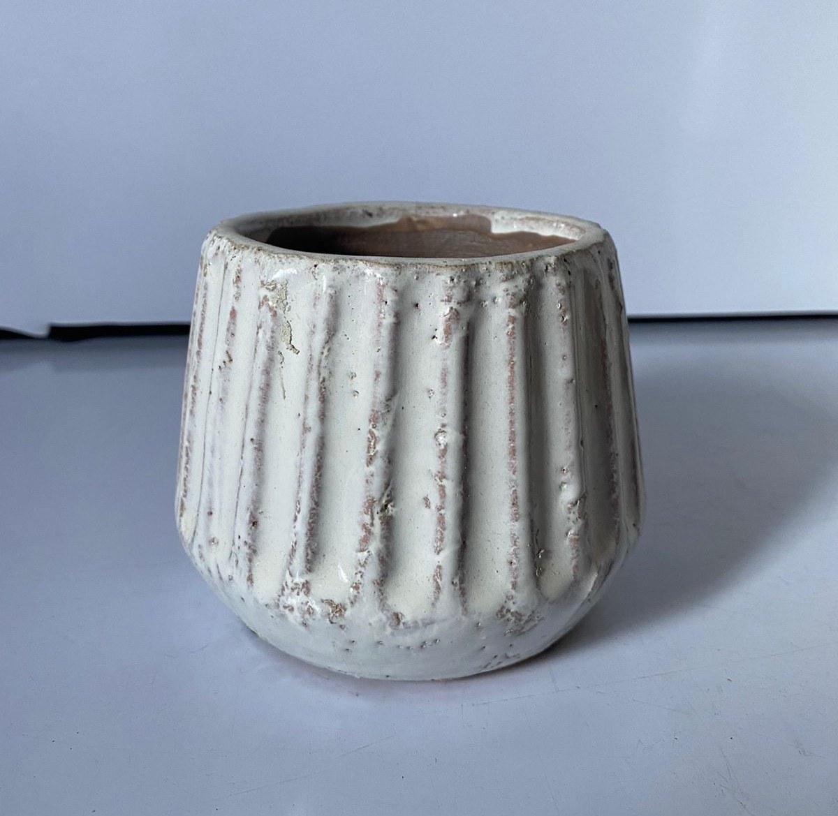 Vaso Listrado Areado Br P 10X10Cm - Beck Decorações