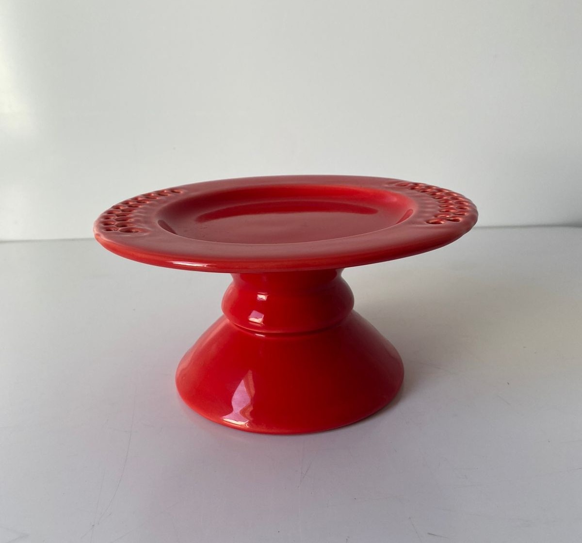 Peça Alta P Rendada Vermelha 18X9Cm - Beck Decorações