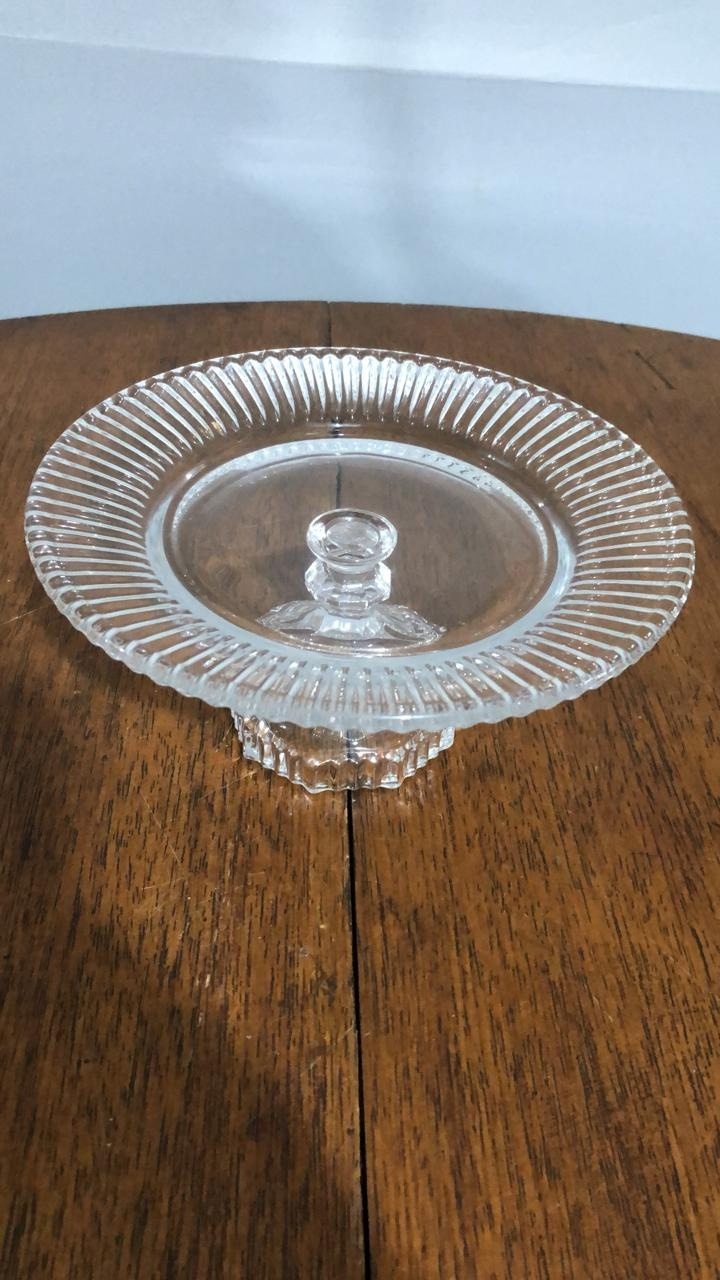 Porta Doce Cristal Pé Sextavado 19X10Cm - Beck Decorações