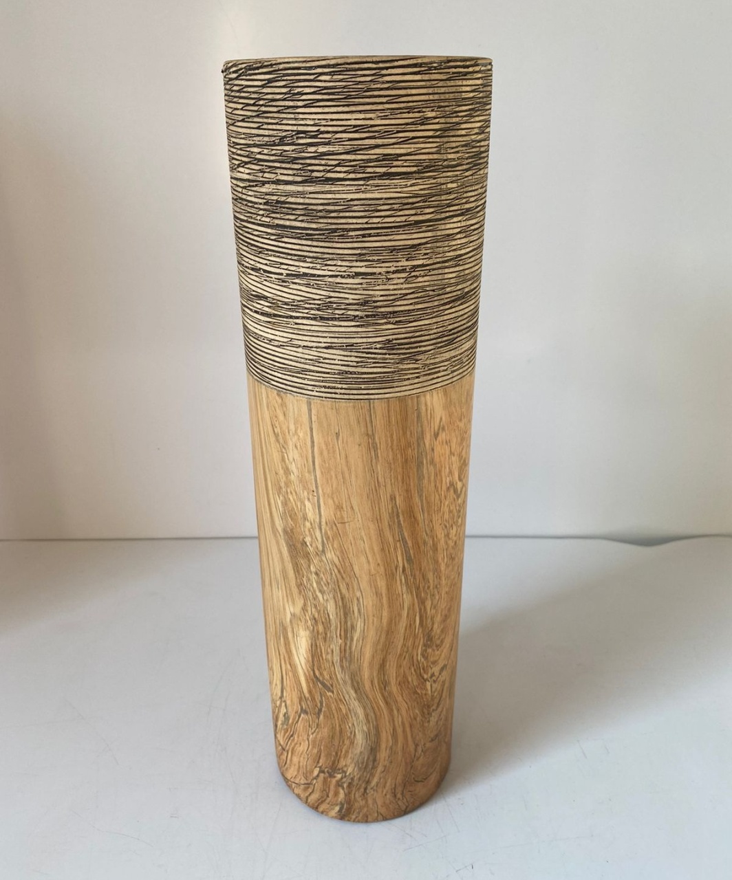 Vaso Alto Amadeirado M 10X37Cm - Beck Decorações