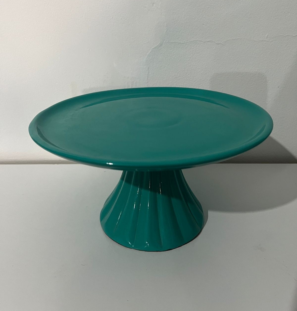 Boleira M Pé Frisado Verde Tiffany - Beck Decorações