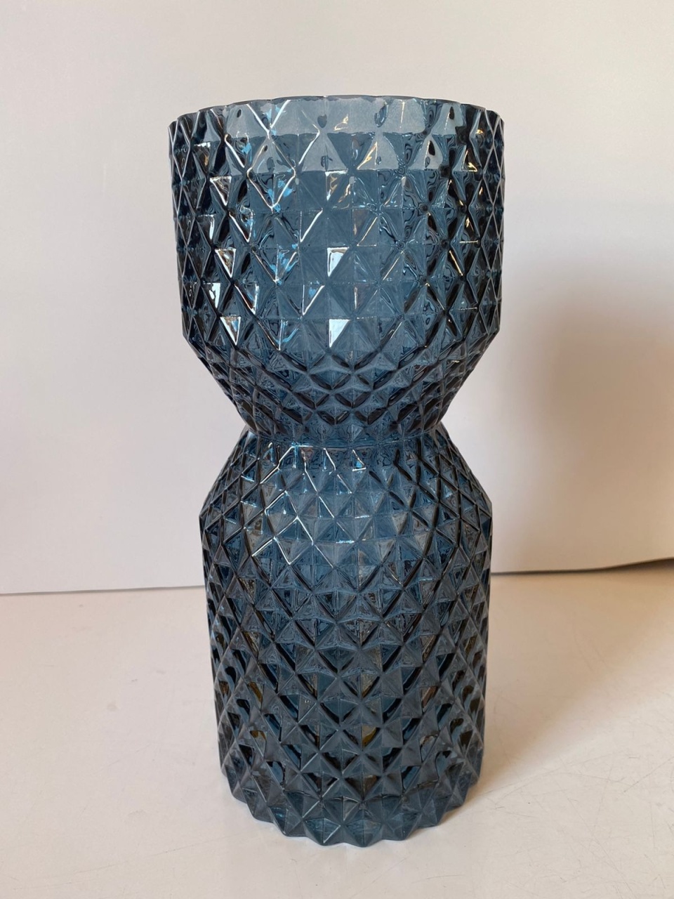 Vaso Cristal Ampulheta Az Esc 12,5X28Cm - Beck Decorações