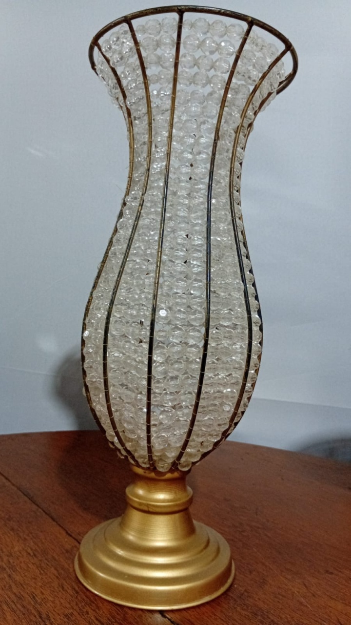 Castiçal Dourado Cristal 14X47Cm - Beck Decorações