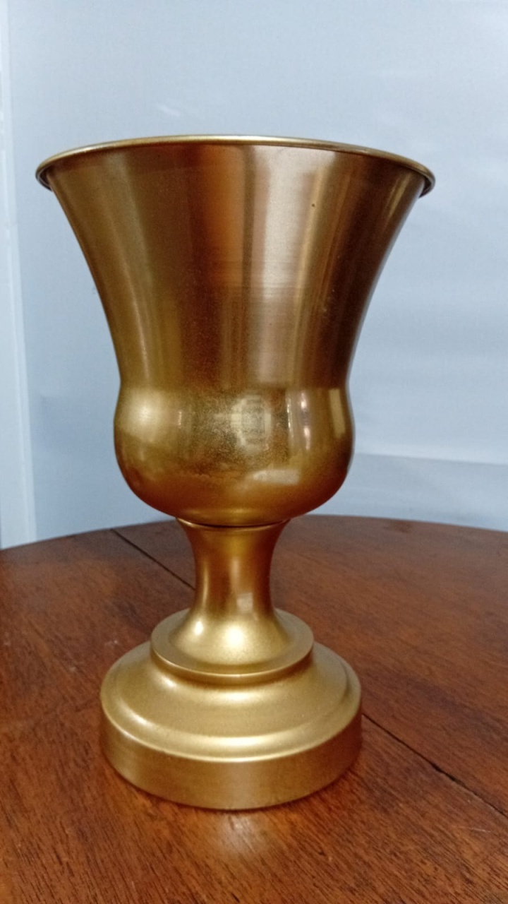 Vaso Bojudo Dourado G 16X33X21,5Cm - Beck Decorações