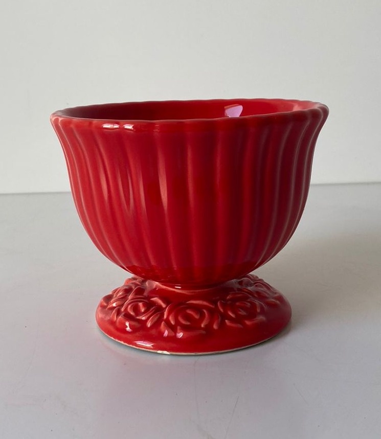Vaso Pé de Rosas Vermelho 13X10Cm - Beck Decorações
