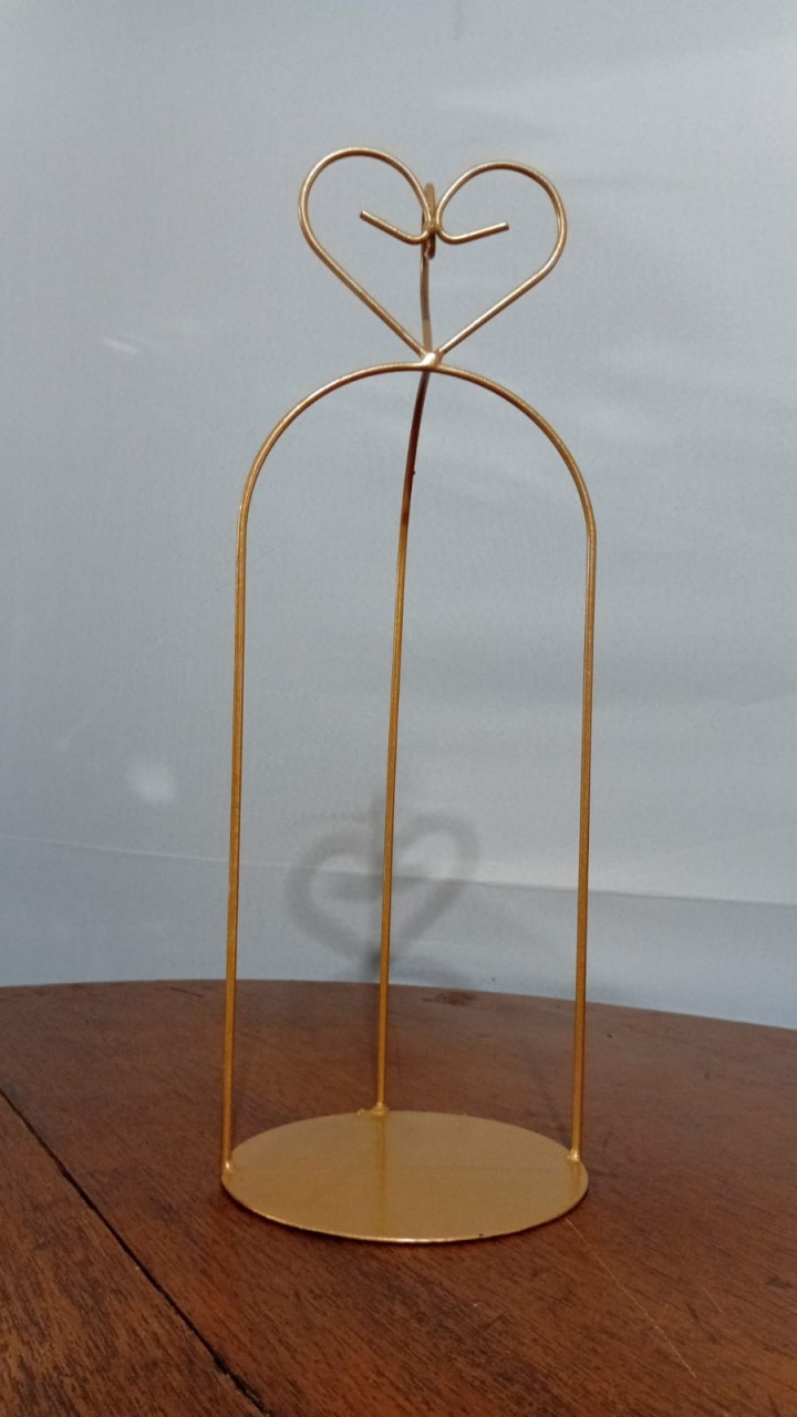 Porta Vela Aramado Coração 42X15,5Cm - Beck Decorações