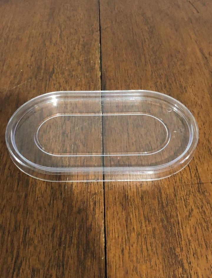 Bandeja Reta Pl Transparente 22X13Cm - Beck Decorações