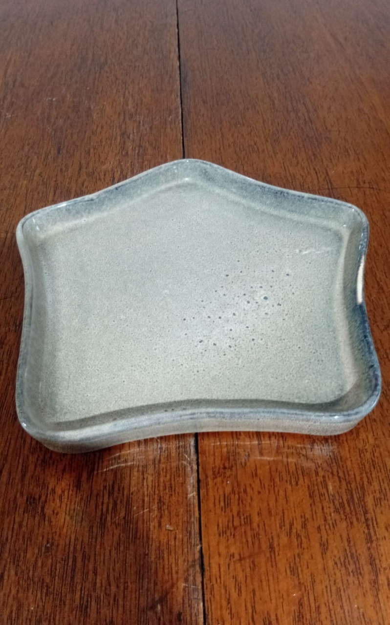 Bandeja P/Doce Reta Marmorizada Estrela 21X19,5Cm - Beck Decorações