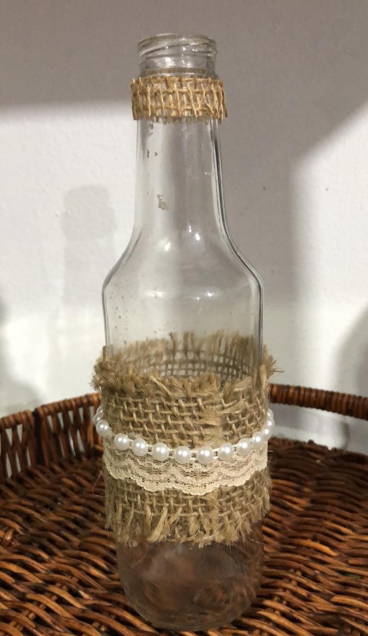 Garrafinha G Juta Decorada - Beck Decorações