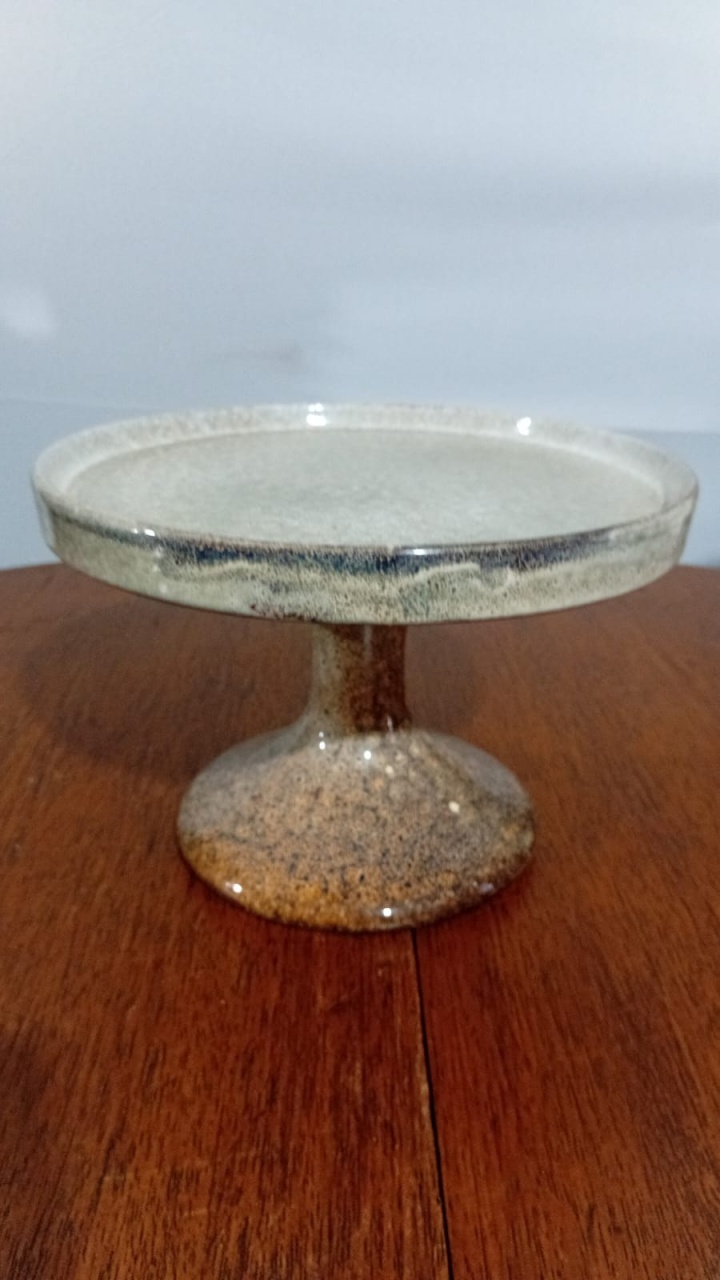 Boleira/Doce Porcelana Marmorizada 22X16Cm - Beck Decorações
