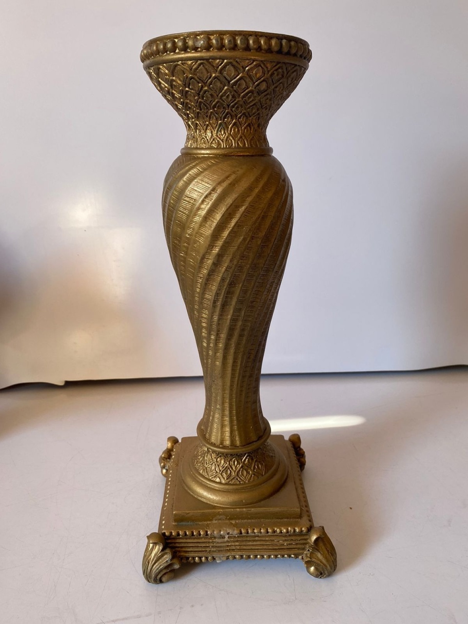 Pedestal Dourado Torcido 10X35Cm - Beck Decorações