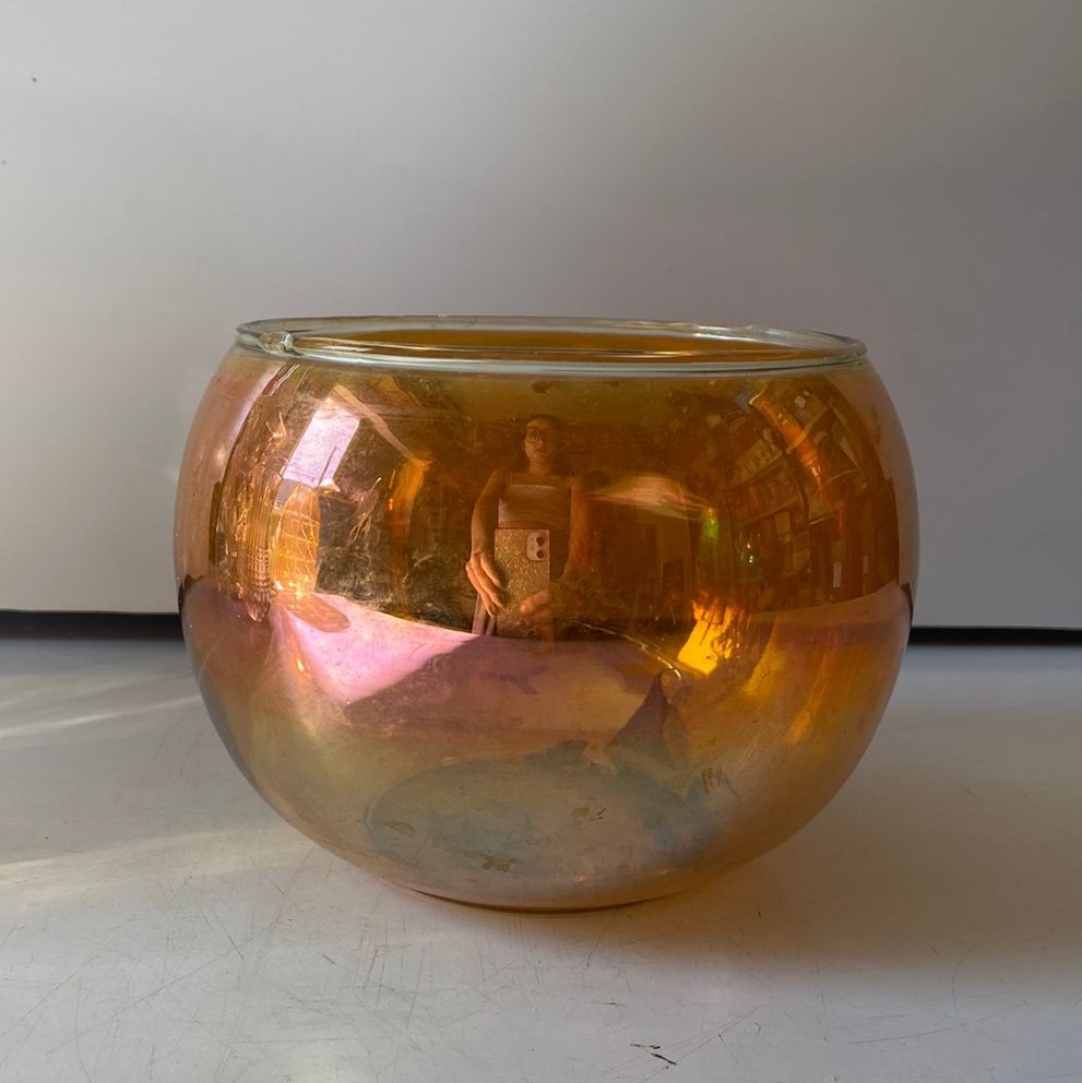 Vaso Aquário M Dourado 14X12Cm - Beck Decorações
