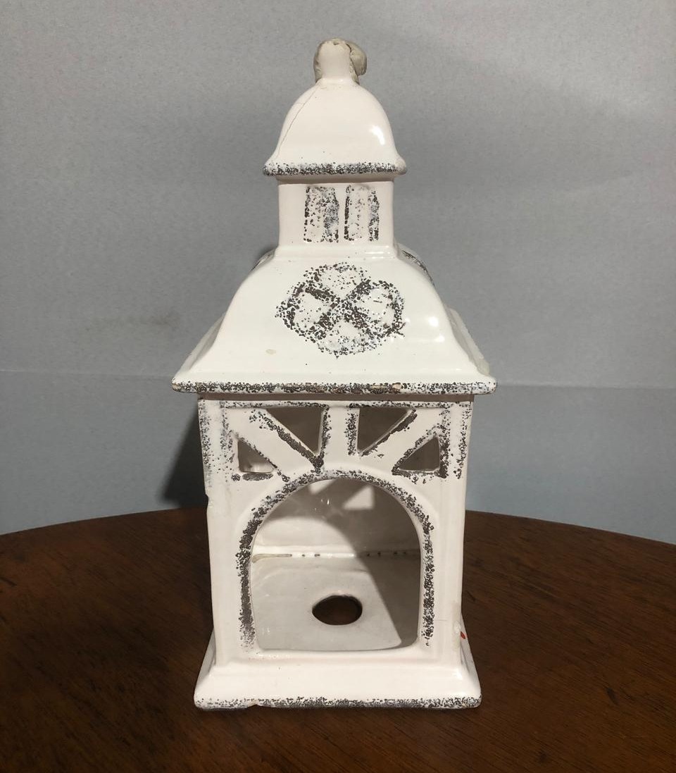 Lanterna Porcelana Vintage Br G 14X14X32Cm - Beck Decorações