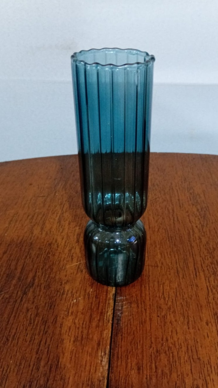 Vaso Riscado Az 5X17,5Cm - Beck Decorações