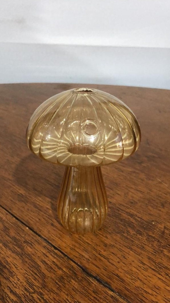 Cogumelo Vidro Dour. 11,5X12Cm - Beck Decorações