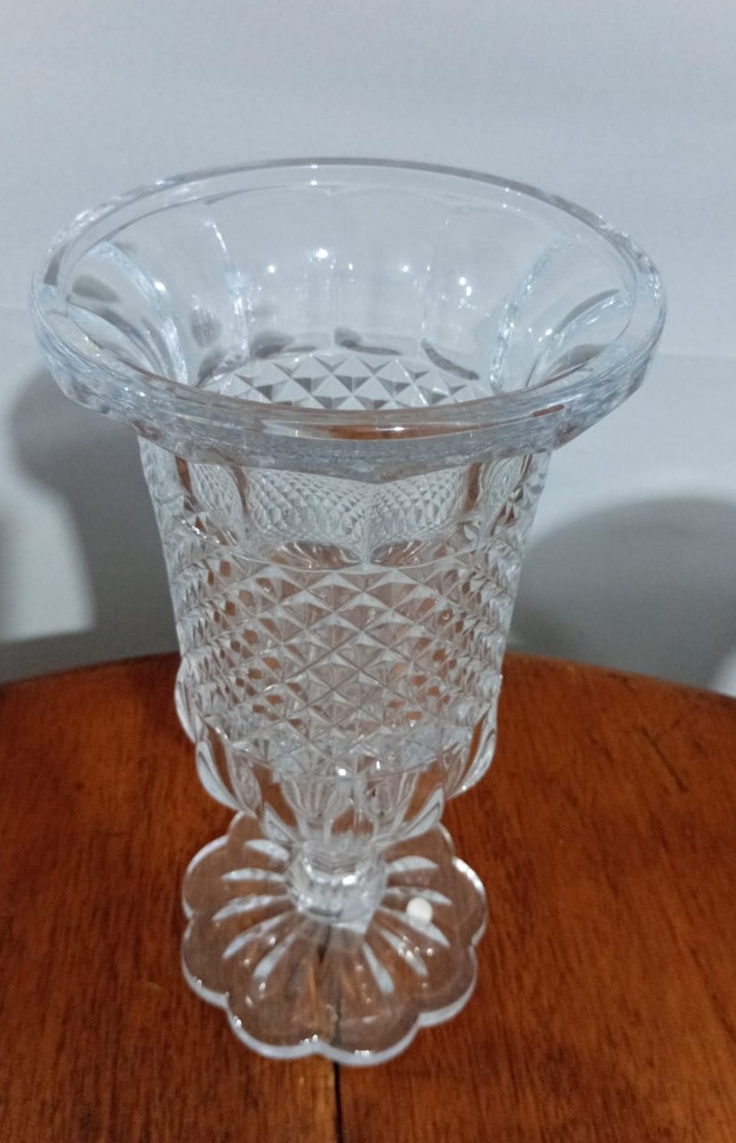 Vaso Cristal  Pé Flor 17X30Cm - Beck Decorações