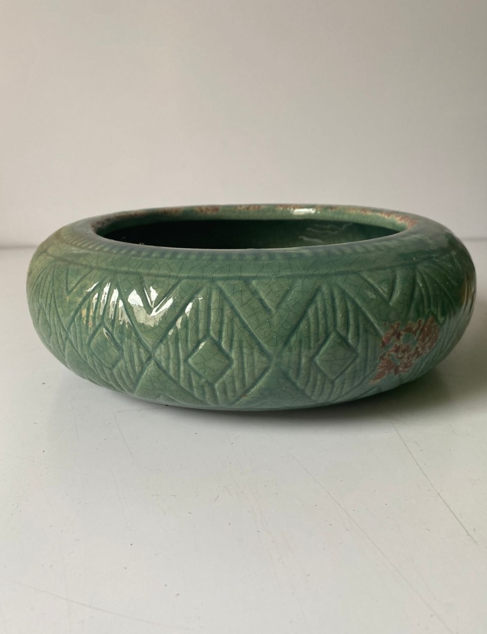 Vaso Craquelê Losângulo Vd 23X8Cm - Beck Decorações