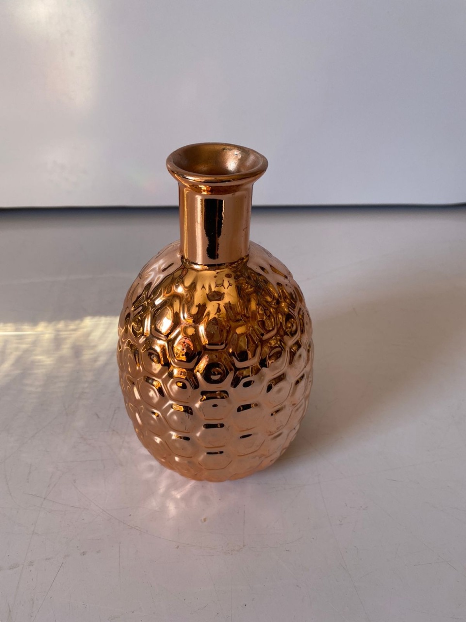 Vaso Abacaxi Rose Gold 3X15Cm*****Qtde - Beck Decorações