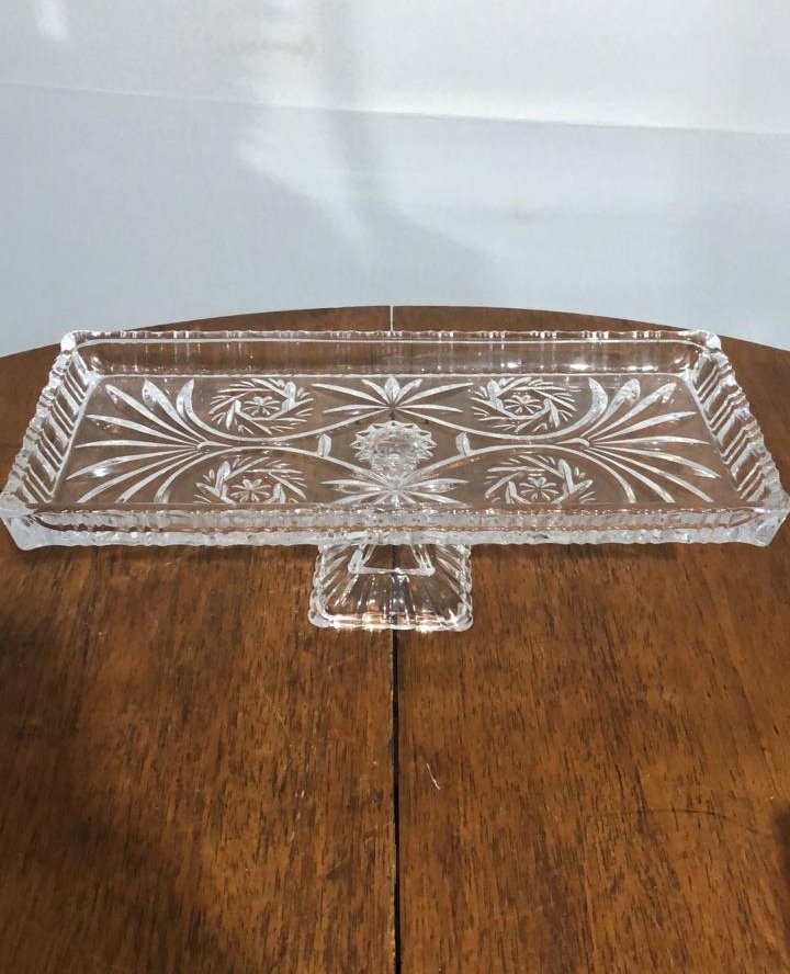 Bandeja Ret. Cristal Floral - Beck Decorações