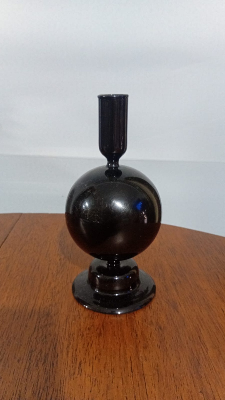 Castiçal Único Bojudo Pr 2X18Cm - Beck Decorações