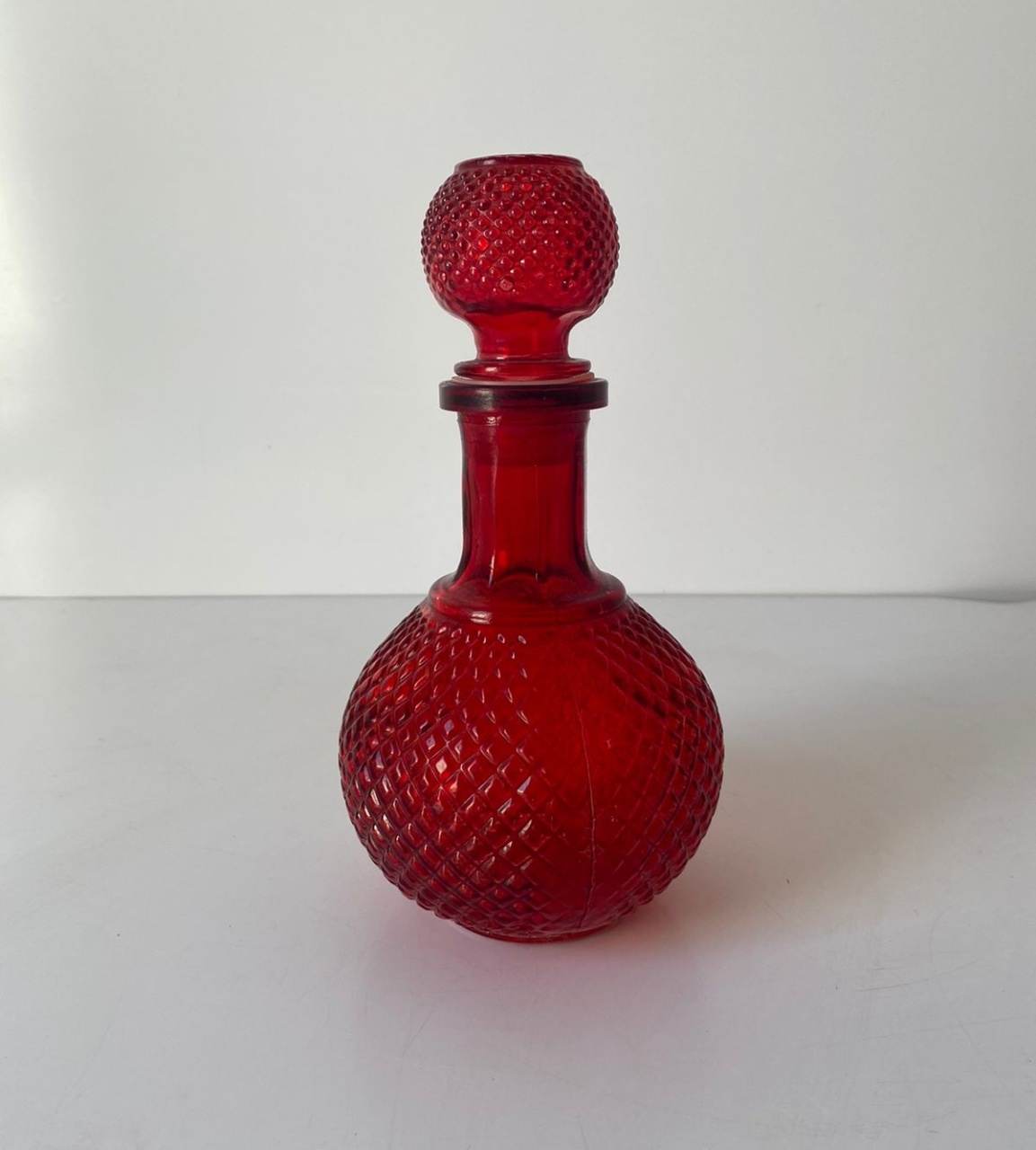 Garrafa Licor Bola Vermelha 6X20Cm - Beck Decorações