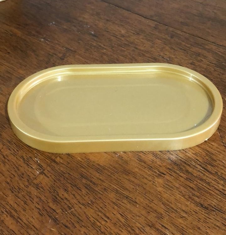 Bandeja Rasteira Dourada Pl 22,5X13Cm - Beck Decorações