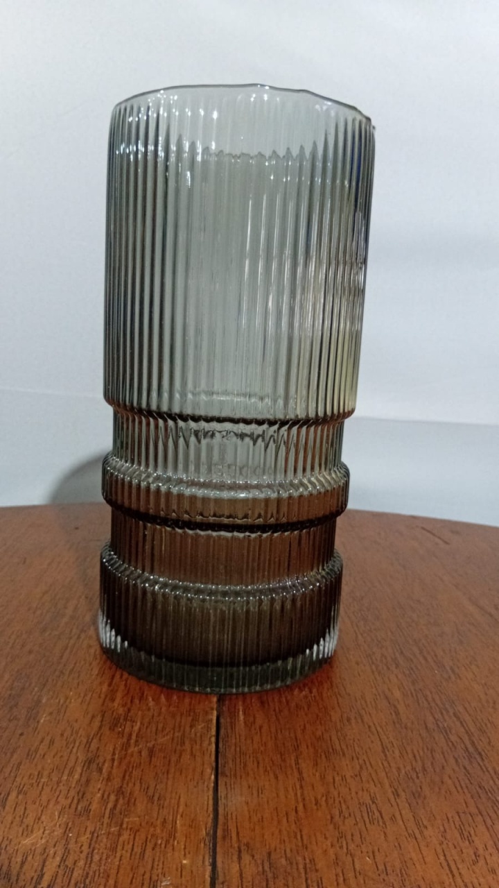 Vaso Cristal Red. Risc. Pr 24,5X12Cm - Beck Decorações