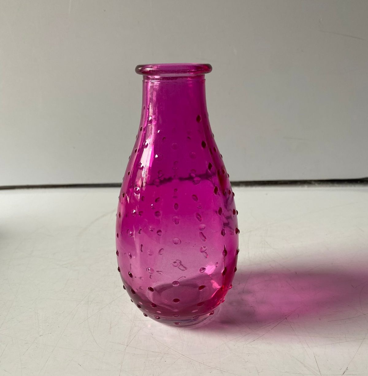 Garrafa Bolha Bolinha Cristal Rosa 4X15Cm - Beck Decorações