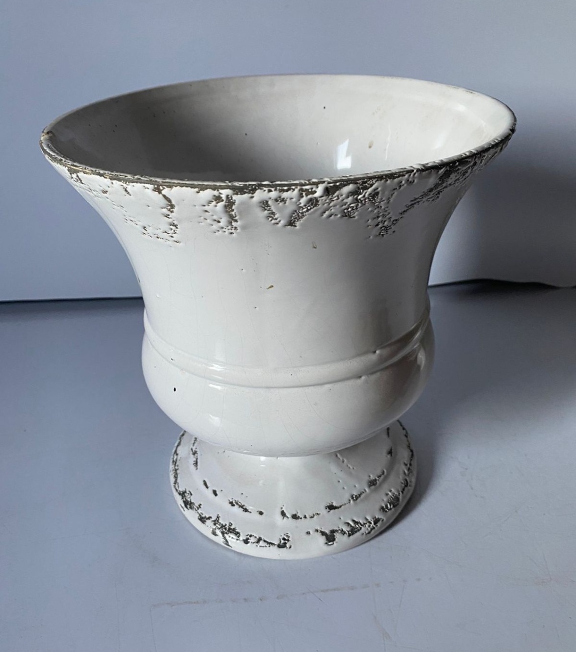 Vaso Craquelê Br P 14X14Cm - Beck Decorações