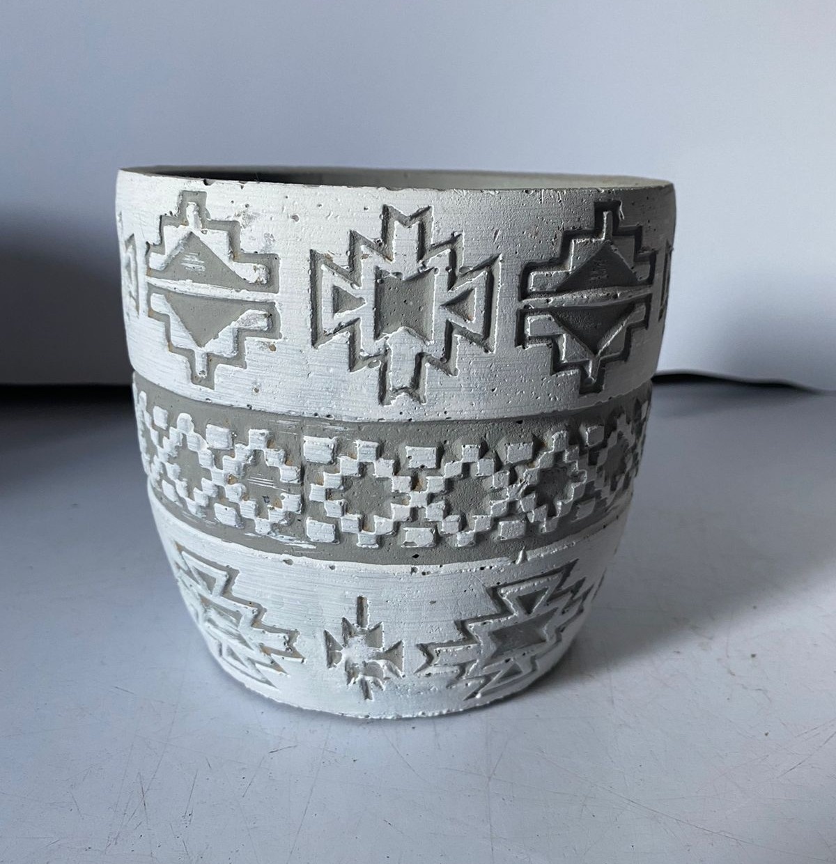 Vaso Cimento África M 12,5X14Cm - Beck Decorações