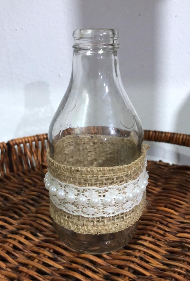 Garrafinha P Juta Decorada - Beck Decorações