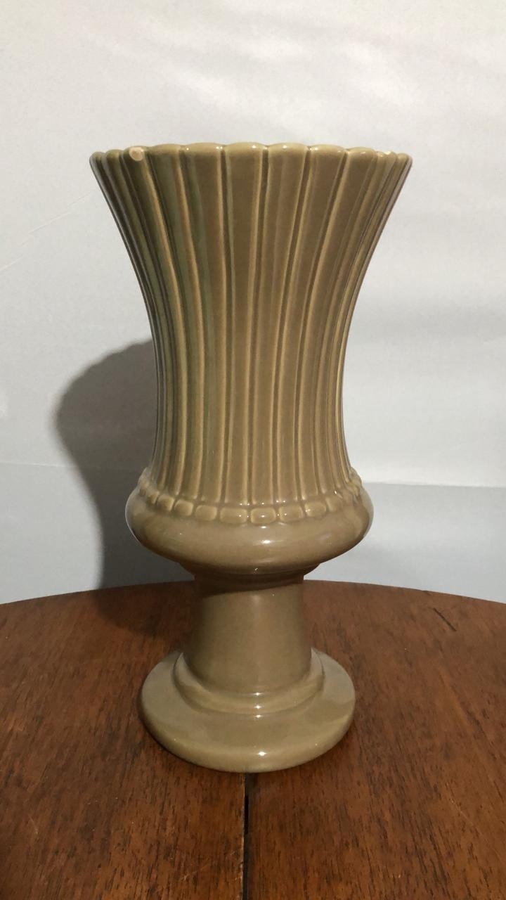 Vaso Bojudo Alto Riscado Vd 19X38Cm - Beck Decorações