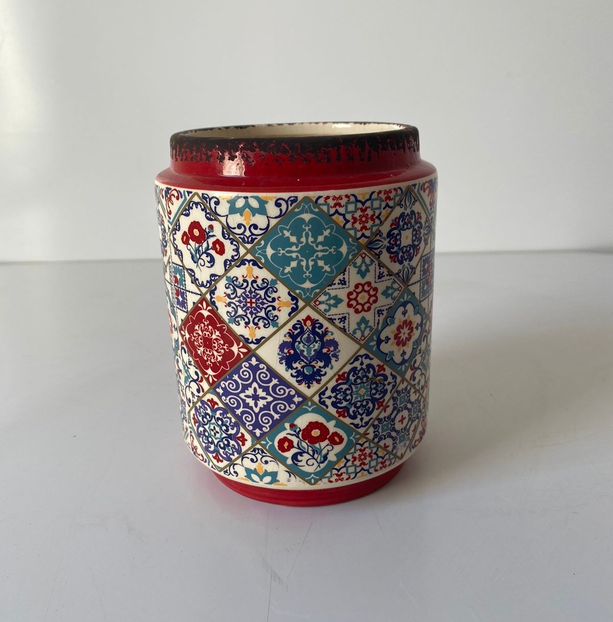 Vaso Português M Vermelho 10X15Cm - Beck Decorações