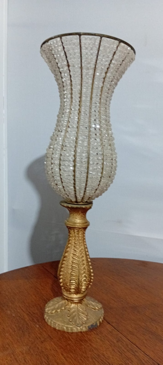 Castiçal Dourado Cristal 15X61Cm - Beck Decorações