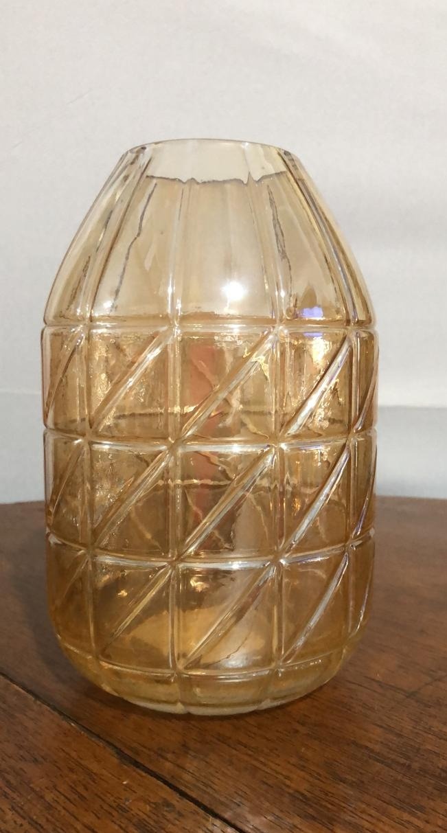 Vaso Abaulado Risc. Dour. 6,5X20Cm - Beck Decorações