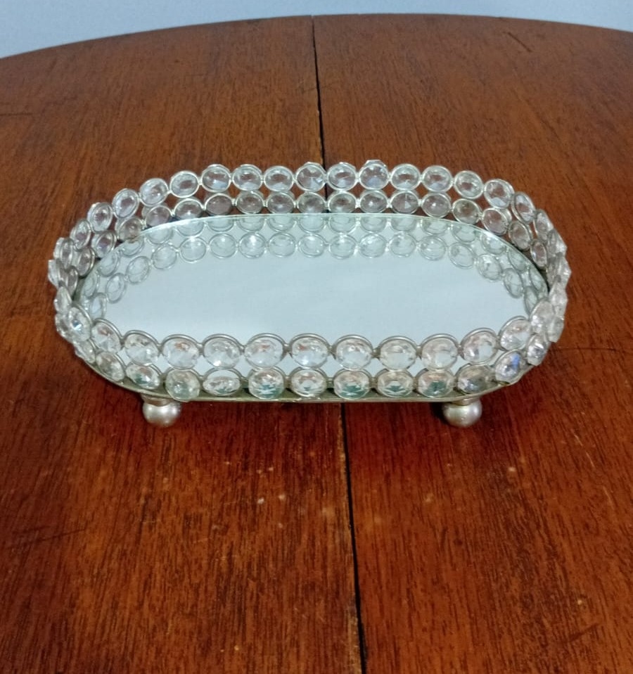 Bandeja Esp. Oval Pedraria Prt 13X22,5X5 - Beck Decorações