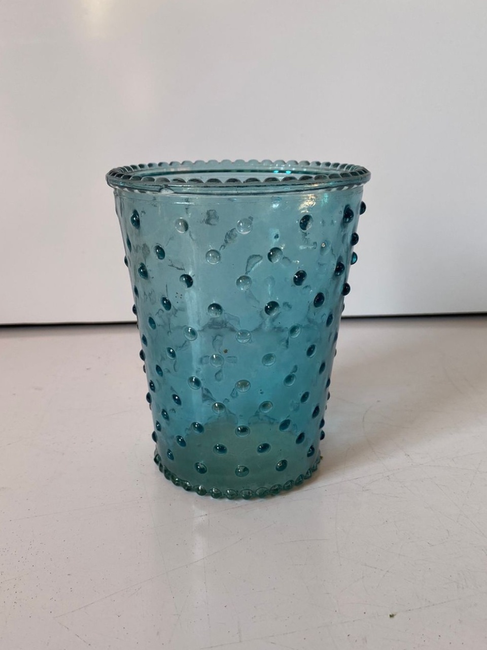 Vaso Cristal Bolinha Az 10X13Cm - Beck Decorações