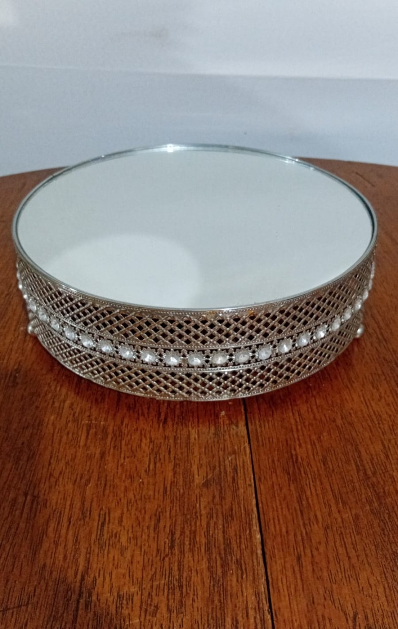 Boleira Esp. Cristal Prt 30X6,5Cm - Beck Decorações