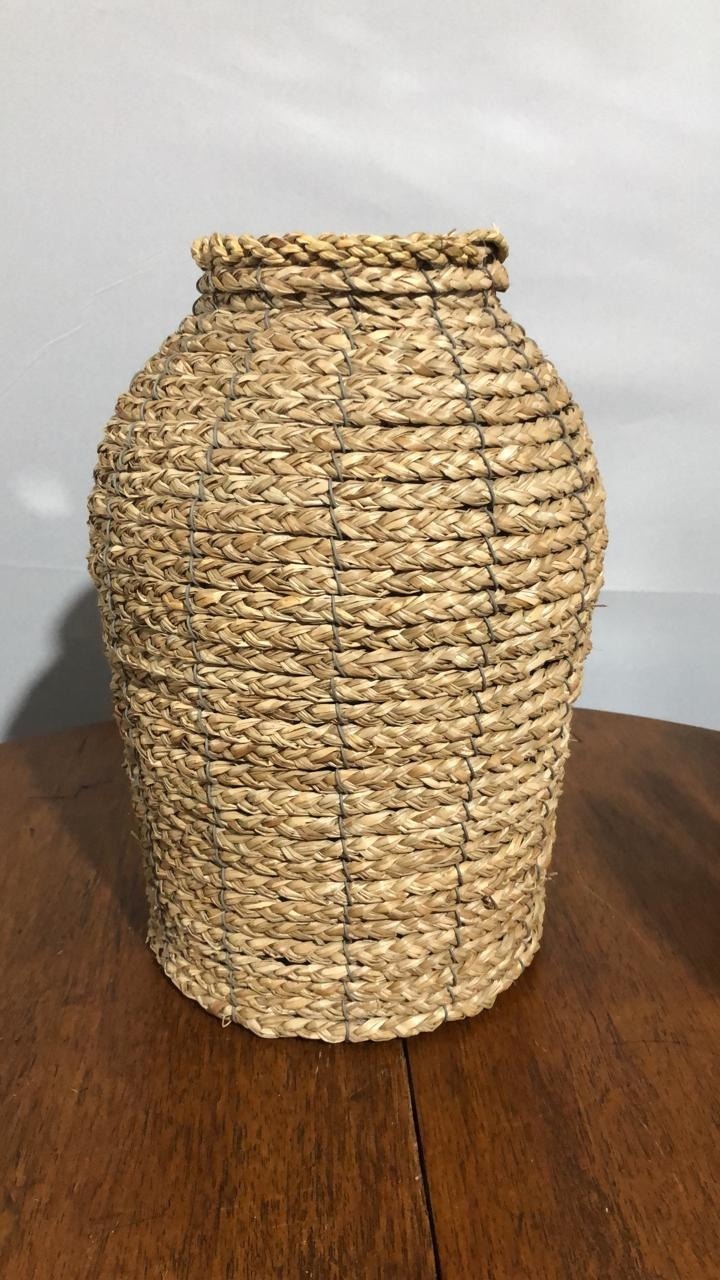 Vaso Bojudo Palha 15X38Cm - Beck Decorações