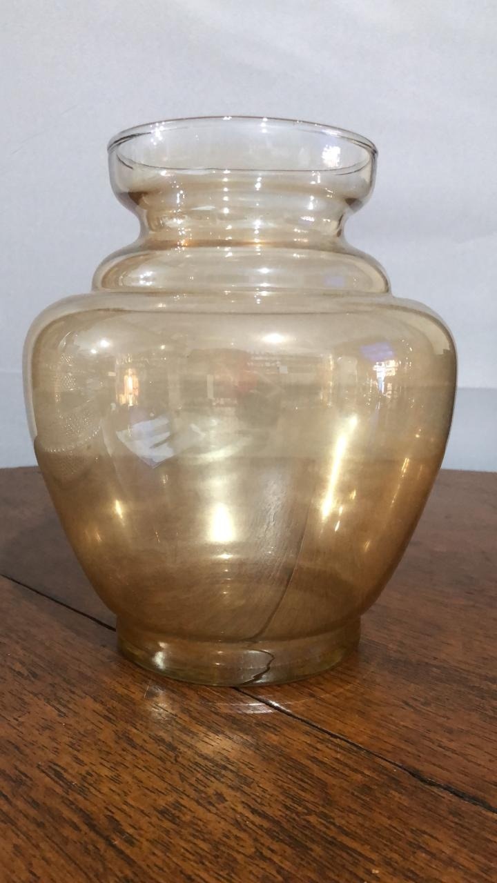 Vaso Bojudo Gordo Dour. 10X19,5Cm - Beck Decorações