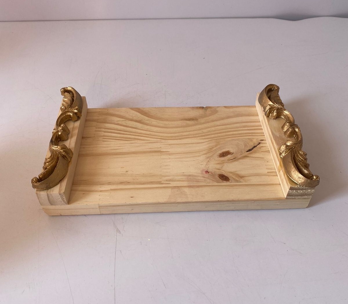 Bandeja de Madeira Retangular - Beck Decorações