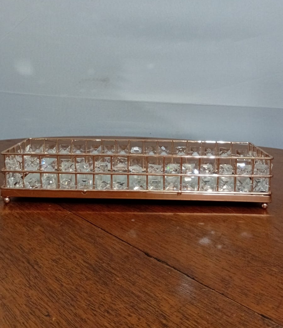 Bandeja Esp. Rosê Cristal 10X30Cm - Beck Decorações