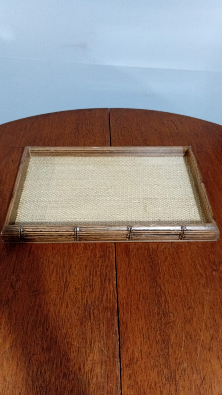 Bandeja Tronco Ret. C/ Vidro 37,5X24X4Cm - Beck Decorações