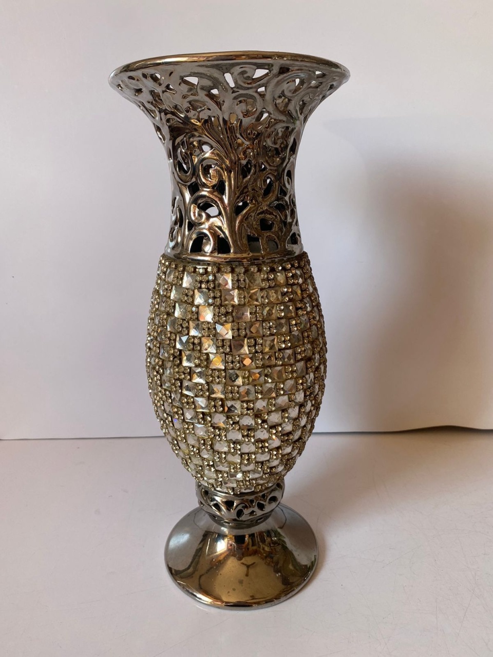 Vaso Chic Pedraria Prt 14X35Cm - Beck Decorações