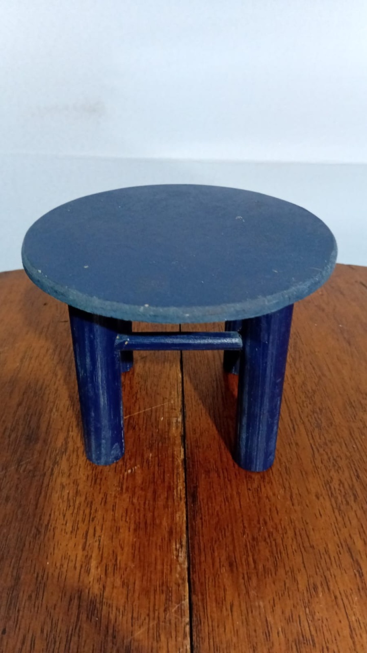 Banquinho Madeira Azul Marinho - Beck Decorações