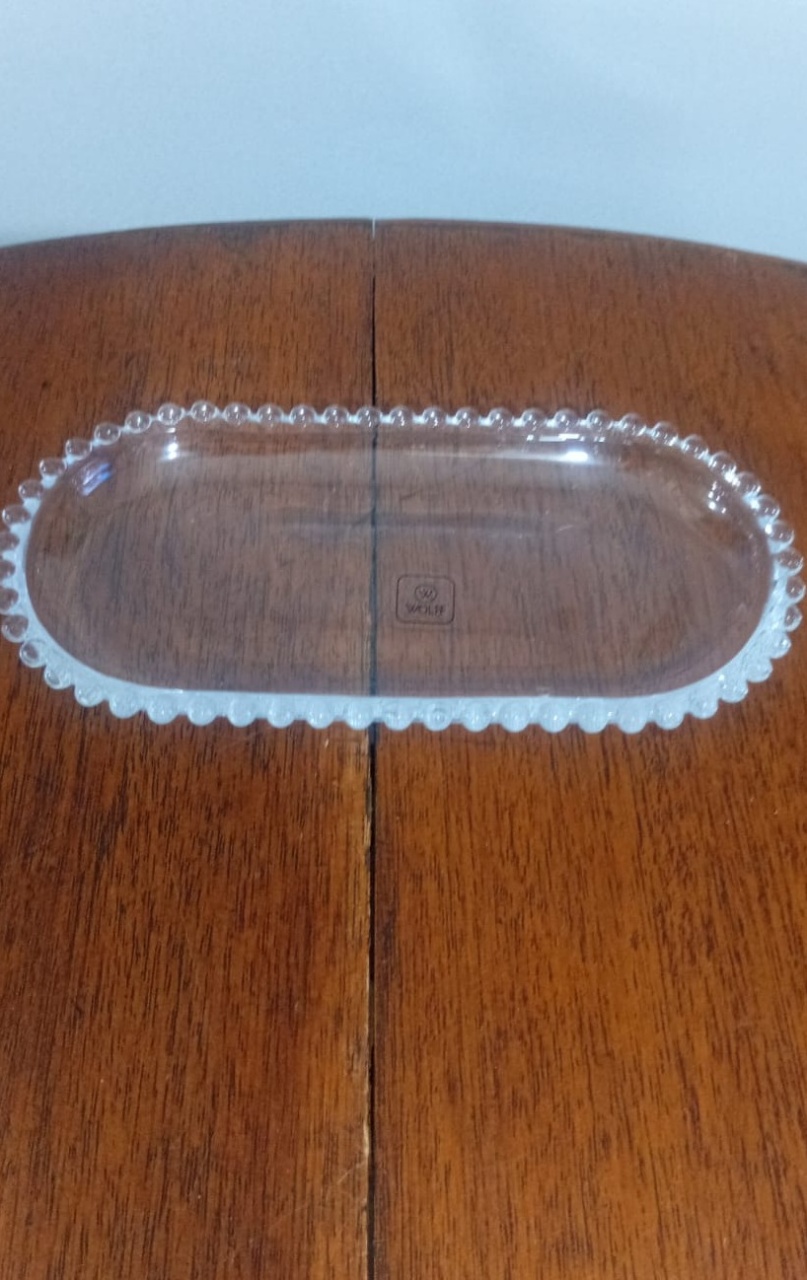 Bandeja Oval Bolinha 12X24Cm - Beck Decorações