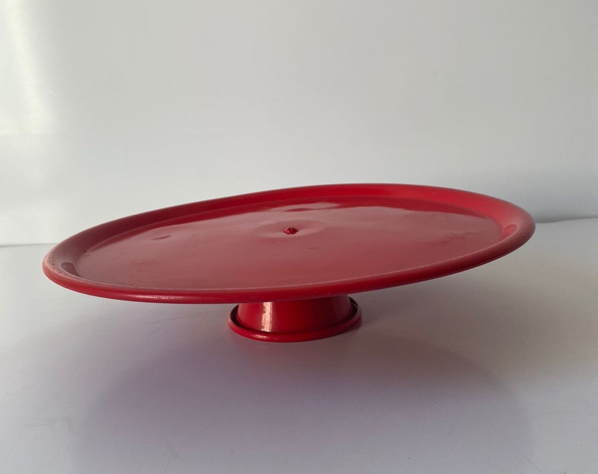 Bandeja Lata Bx G Vermelha 30X7Cm - Beck Decorações