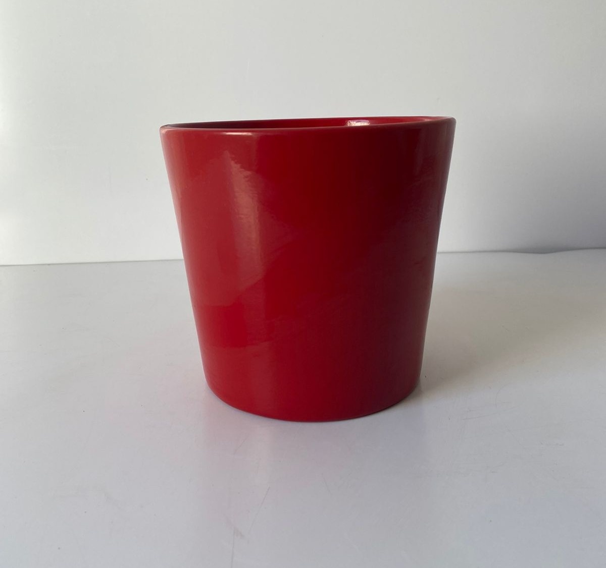 Vaso Liso Vermelho 16,5X15,5Cm - Beck Decorações