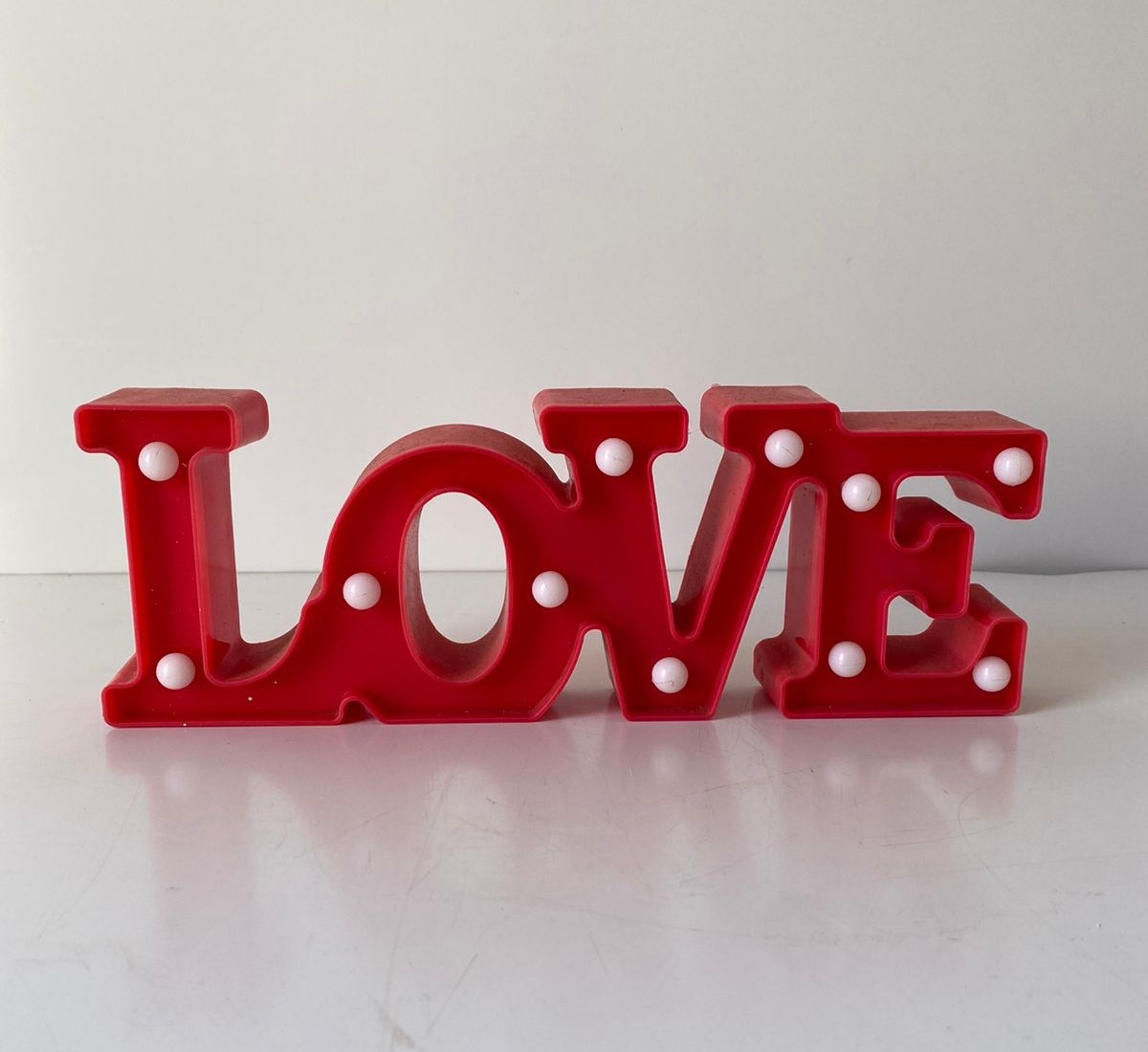 Letra Love Iluminada Vermelha 30X4X11Cm - Beck Decorações